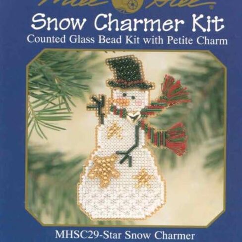 Star Snow Charmer Beaded Counted Cross Stitch Christmas Ornament Snowman Kit Mill Hill 2001 Snow Charmers MHSC29 in Saudi Arabia