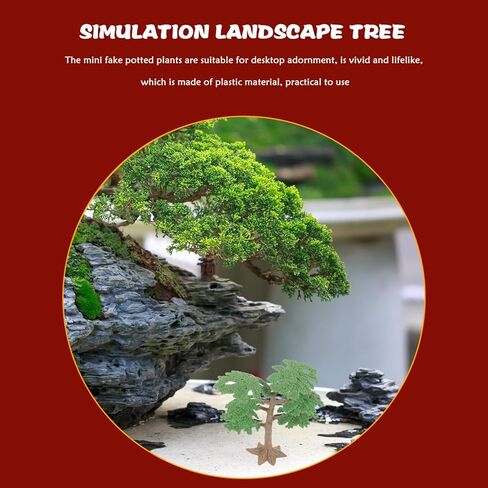 DOITOOL Mini Model Trees Set 2Pcs Plastic Cypress Pine Landscape Tree Toys for DIY Sand Table Railroad Scenery Accessories 5.3X6.9X2.8 Inches in Saudi Arabia