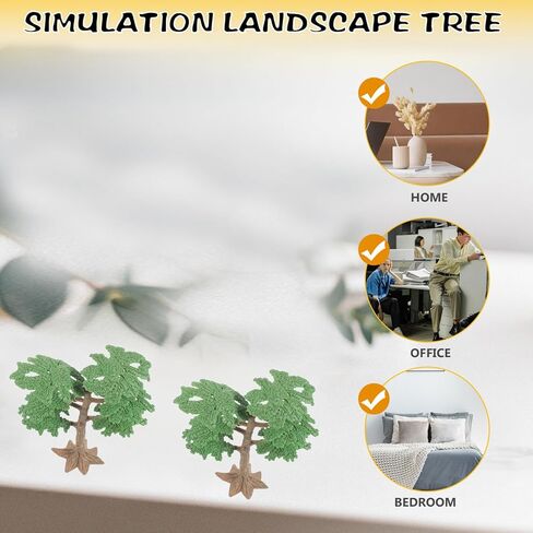 DOITOOL Mini Model Trees Set 2Pcs Plastic Cypress Pine Landscape Tree Toys for DIY Sand Table Railroad Scenery Accessories 5.3X6.9X2.8 Inches in Saudi Arabia