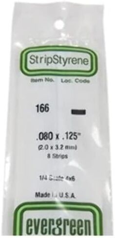 Evergreen Scale Models Strip .080 x .125 8 EVG166 Plastic Building Supplies in Saudi Arabia