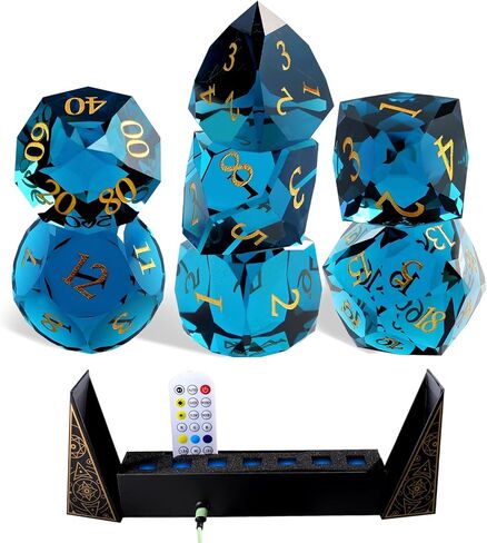 Unique Gemstone Dice Set 7PCS, Handmade Natural Stone Polyhedral DND Dice with Premium Gift Case for Board Game Lovers Birthday Gift in Kuwait