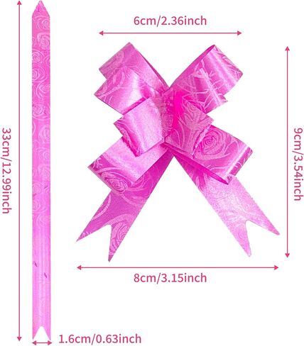 LKEXMD's 100Pcs 10 Colors String Bows Basket Pull Bows Gift Knot Ribbon Present Wrapping Décor Bows for Birthday Wedding Christmas New Year Party Ornament, 1.6cm Width in Saudi Arabia