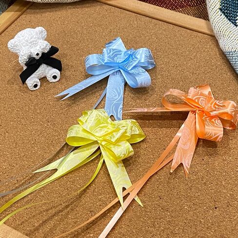 LKEXMD's 100Pcs 10 Colors String Bows Basket Pull Bows Gift Knot Ribbon Present Wrapping Décor Bows for Birthday Wedding Christmas New Year Party Ornament, 1.6cm Width in Saudi Arabia