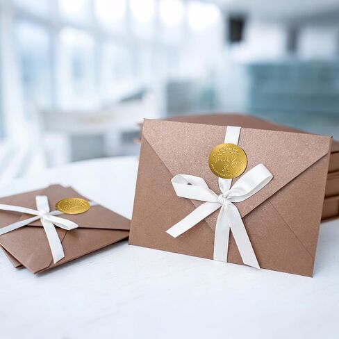100 Pcs Thank You for Celebrating with Us Stickers 1.6 Inch Personalized Embossed Gold Foil Labels for Small Business Wedding Party Favors in Saudi Arabia