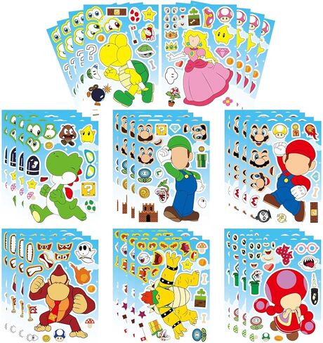36PCS Mouse Make a Face Stickers, DIY Mouse Party Supplies Favors Make Your Own Stickers Mixed and Matched with Different Designs Characters for Birthday Gifts Class Reward Book Decor 13+ in Saudi Arabia