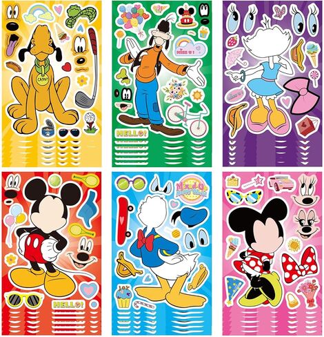 36PCS Mouse Make a Face Stickers, DIY Mouse Party Supplies Favors Make Your Own Stickers Mixed and Matched with Different Designs Characters for Birthday Gifts Class Reward Book Decor 13+ in Saudi Arabia