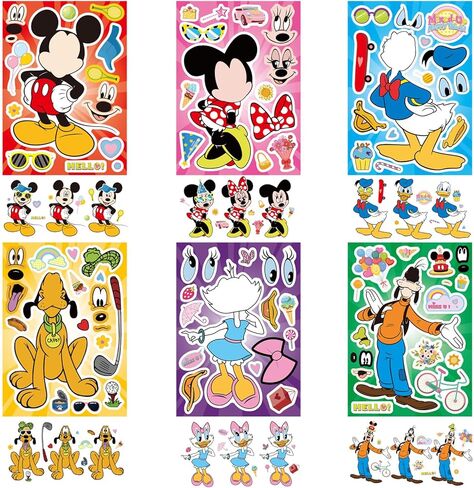 36PCS Mouse Make a Face Stickers, DIY Mouse Party Supplies Favors Make Your Own Stickers Mixed and Matched with Different Designs Characters for Birthday Gifts Class Reward Book Decor 13+ in Saudi Arabia
