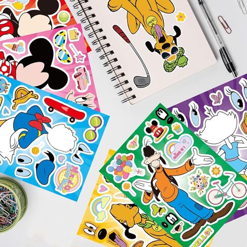 36PCS Mouse Make a Face Stickers, DIY Mouse Party Supplies Favors Make Your Own Stickers Mixed and Matched with Different Designs Characters for Birthday Gifts Class Reward Book Decor 13+ in Saudi Arabia