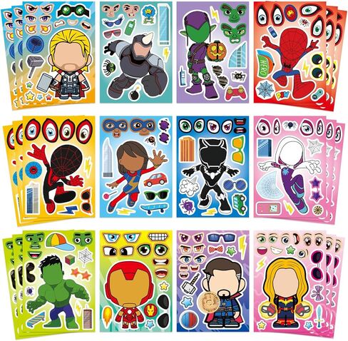 36PCS Mouse Make a Face Stickers, DIY Mouse Party Supplies Favors Make Your Own Stickers Mixed and Matched with Different Designs Characters for Birthday Gifts Class Reward Book Decor 13+ in Saudi Arabia