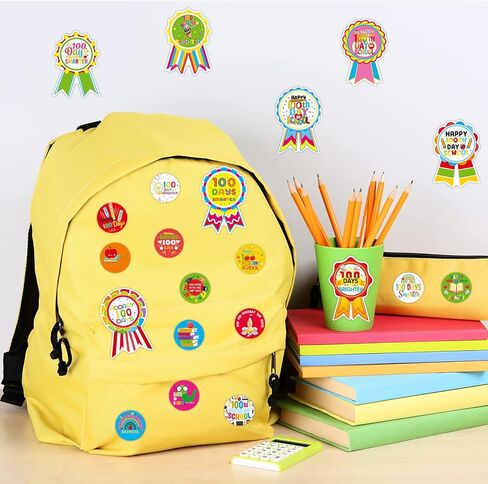 100 Days of School Stickers 100th Day of School Stickers for Kids Teacher Reward 100 Days Smarter Badge Stickers for Shirt Scrapbooking Cards Bags Happy 100 Days of School Party Favors in Saudi Arabia