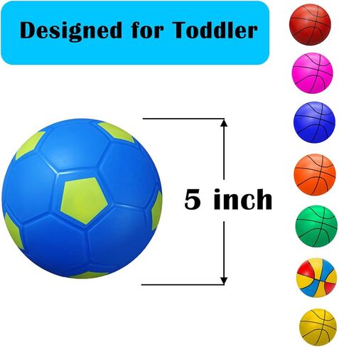 ABAJI Mini 2 Pack Toy 5 بوصة كرة السلة كرة القدم مضخة إبرة مادة مطاطية طوق صغير للأطفال الصغار والمراهقين حمام سباحة في الداخل وفي الهواء الطلق in Kuwait