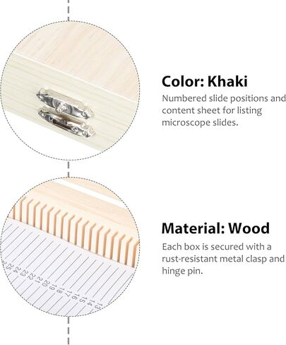 Homoyoyo Microscope Slide Wooden Storage Box 50-Slot Numbered Slide Case Biology Specimen Holder for Classroom Science and Laboratory Use in Saudi Arabia