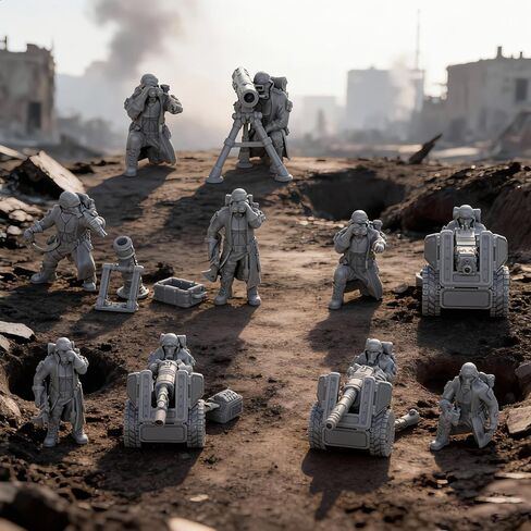 Sci-Fi RPG Miniature Scene Battle Team - 9pcs Military Scout & Weapon Models, Tabletop Wargame Miniatures for Role Playing, War Gaming Diorama Unpainted -AS775 in Saudi Arabia