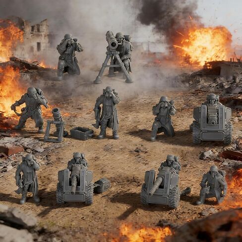 Sci-Fi RPG Miniature Scene Battle Team - 9pcs Military Scout & Weapon Models, Tabletop Wargame Miniatures for Role Playing, War Gaming Diorama Unpainted -AS775 in Saudi Arabia