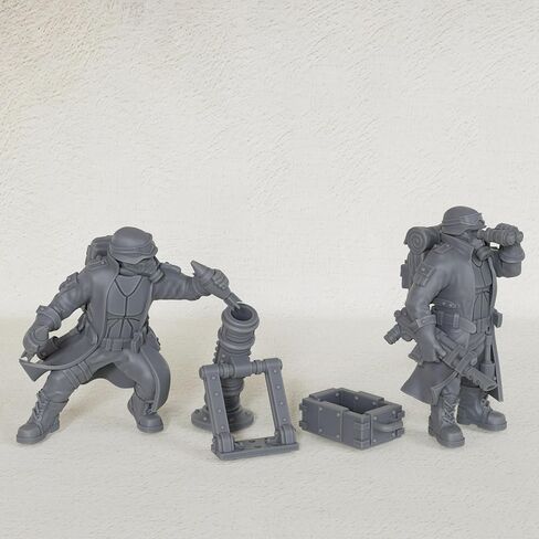 Sci-Fi RPG Miniature Scene Battle Team - 9pcs Military Scout & Weapon Models, Tabletop Wargame Miniatures for Role Playing, War Gaming Diorama Unpainted -AS775 in Saudi Arabia