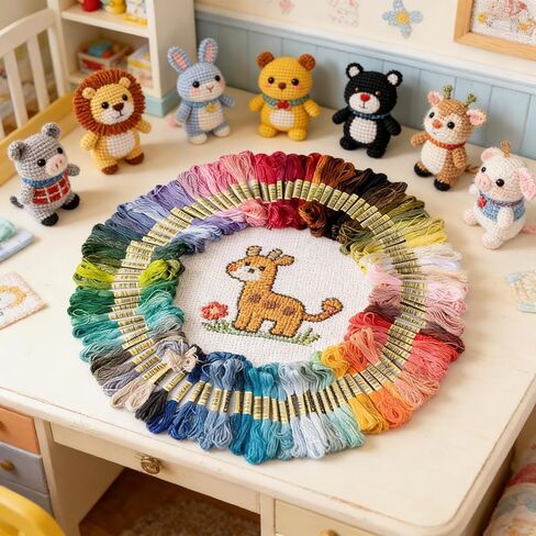 Embroidery Thread & Floss, Cotton Thread for Cross Stitch, Friendship Bracelet String, 36 Colors 8.75 Yards/Skein, Craft Floss for DIY Hand Embroidery & Needlepoint in Saudi Arabia