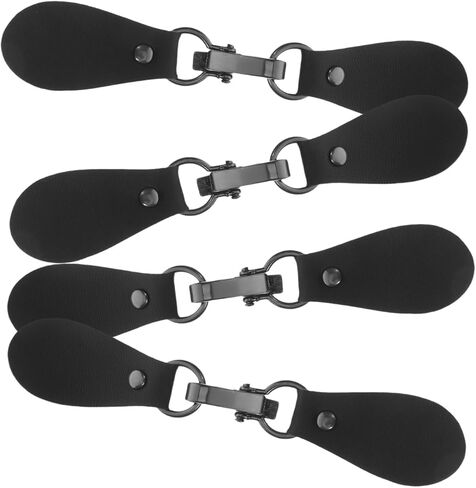 أبازيم خطافية جلدية من Angoily 4 قطع من مشابك الملابس للسترات والمعاطف والسترات والسترات الواقية من الرياح DIY ملحقات التوصيل 6.18 × 1.22 × 0.27 بوصة in Kuwait