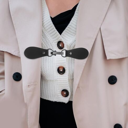 أبازيم خطافية جلدية من Angoily 4 قطع من مشابك الملابس للسترات والمعاطف والسترات والسترات الواقية من الرياح DIY ملحقات التوصيل 6.18 × 1.22 × 0.27 بوصة in Kuwait