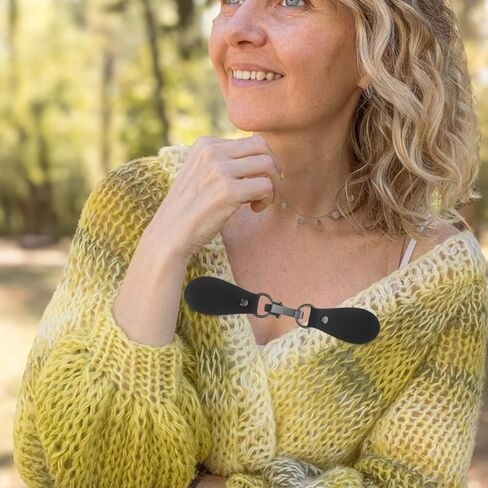 أبازيم خطافية جلدية من Angoily 4 قطع من مشابك الملابس للسترات والمعاطف والسترات والسترات الواقية من الرياح DIY ملحقات التوصيل 6.18 × 1.22 × 0.27 بوصة in Kuwait