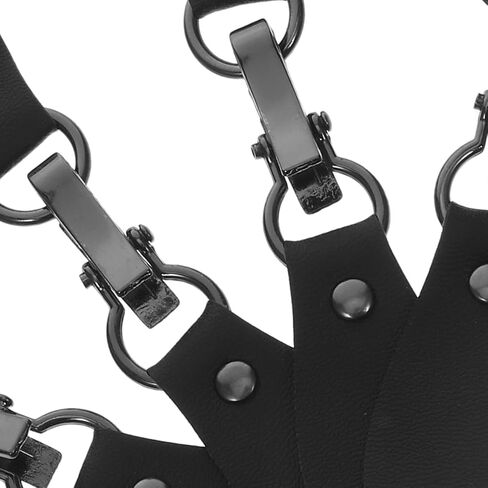 أبازيم خطافية جلدية من Angoily 4 قطع من مشابك الملابس للسترات والمعاطف والسترات والسترات الواقية من الرياح DIY ملحقات التوصيل 6.18 × 1.22 × 0.27 بوصة in Kuwait