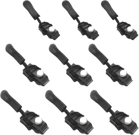 9-Piece Black Zipper Repair Kits,No Tools Required,Easy and Quick Installation.Available in Three Sizes,Suitable for Suitcases,Jackets,Jeans and Other Items. in Saudi Arabia