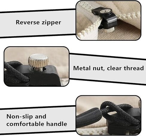 9-Piece Black Zipper Repair Kits,No Tools Required,Easy and Quick Installation.Available in Three Sizes,Suitable for Suitcases,Jackets,Jeans and Other Items. in Saudi Arabia