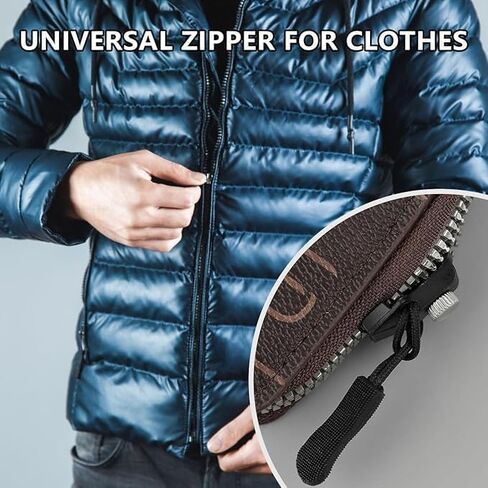 9-Piece Black Zipper Repair Kits,No Tools Required,Easy and Quick Installation.Available in Three Sizes,Suitable for Suitcases,Jackets,Jeans and Other Items. in Saudi Arabia