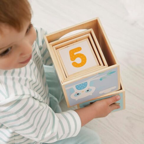 Janod J05147 First Wooden Pyramid - 6 Cubes Stacking Toy - Develops Dexterity and Imagination - Early Ages 12 Months from 12 Months, Multi-Coloured in Saudi Arabia