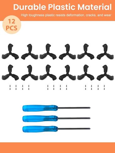 12Pcs Propellers for DJI Neo 2 – PC Replacement Propeller Blades, Lightweight Quiet Low-Noise Design, Durable Flexible Drone Spare Parts,Black in Saudi Arabia