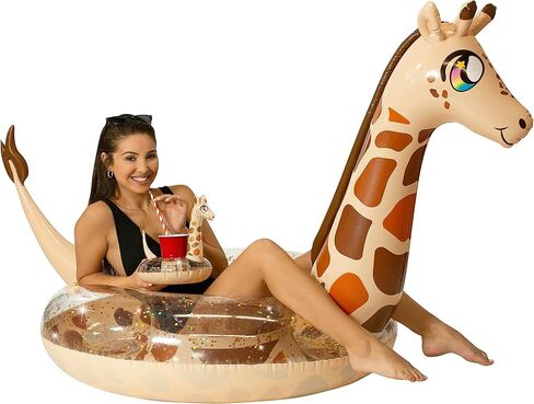 Pool Candy Glitter Giraffe Jumbo Pool Tube The Ultimate Animal Pool Float for The Beach. The Pool, or Lake. in Saudi Arabia