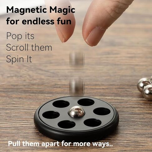 Handheld Fidget Toys for Adults, Metal Ball Push-Popper Scroll and Spin Fidget Toy, Endless Fun to Play with, Relief Stress Anxiety Improve Focus, EDC Office Home Desk Toy in Saudi Arabia