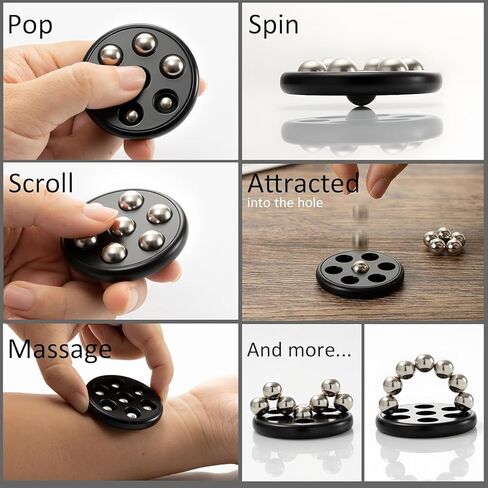 Handheld Fidget Toys for Adults, Metal Ball Push-Popper Scroll and Spin Fidget Toy, Endless Fun to Play with, Relief Stress Anxiety Improve Focus, EDC Office Home Desk Toy in Saudi Arabia