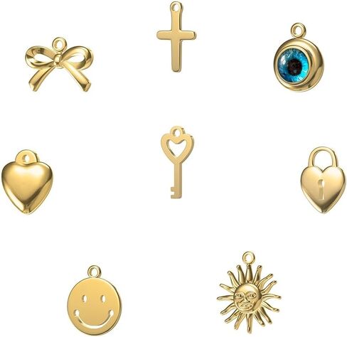 FabuLove Gold Charm Pack – DIY Permanent Bracelet Charms – Add-On for Permanent Bracelet Kit – Friendship & Couples Jewelry – Customizable Gift for BFFs, Couples, Anniversary, or Valentine’s Day in Saudi Arabia