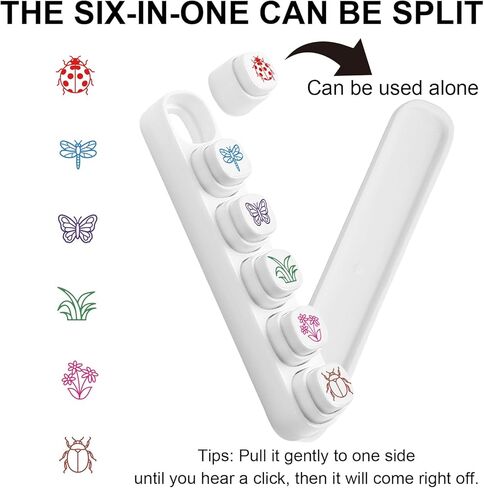 6 قطع من GLOBLELAND 6 أنماط من الحشرات ذاتية التحبير لتصنيف الفراشة خنفساء البلاستيك مجموعة طوابع صغيرة لنباتات الزهور العشبية لرسم اليوميات والحرف الفنية للحفلات لصالح جوائز الكرنفال in Kuwait