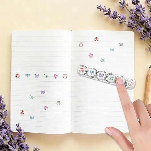 6 قطع من GLOBLELAND 6 أنماط من الحشرات ذاتية التحبير لتصنيف الفراشة خنفساء البلاستيك مجموعة طوابع صغيرة لنباتات الزهور العشبية لرسم اليوميات والحرف الفنية للحفلات لصالح جوائز الكرنفال in Kuwait