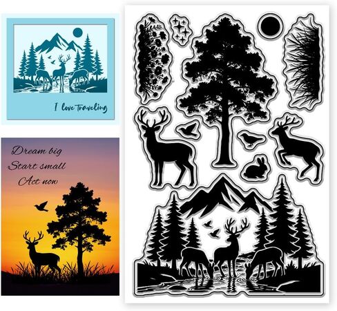 Silhouettes of Sports Pattern Clear Stamps Silicone Stamp Seal for DIY Scrapbooking and Card Making Paper Craft Decor 6.3 × 4.3 Inch in Saudi Arabia