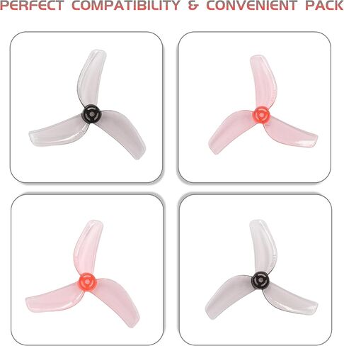 16pcs GEMFAN 1614 3-Blade Propeller 40mm Props 1.5mm Hole TinyWhoop Propellers for 0802 Brushless Motors, FPV Racing Drone, Toothpick Quadcopters((Gray+Pink) in Saudi Arabia