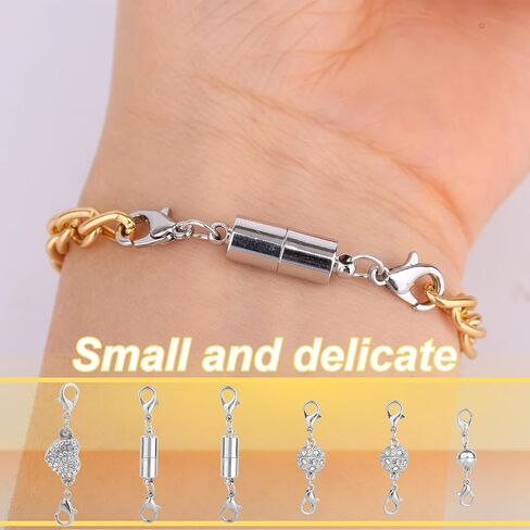 12pcs Magnetic Jewellery Clasps, Necklace Bracelet 4 Styles Jewelry Clasp with Double Lobster Buttons in Saudi Arabia