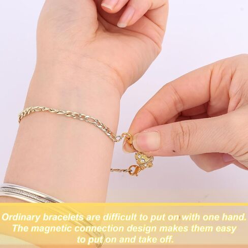 12pcs Magnetic Jewellery Clasps, Necklace Bracelet 4 Styles Jewelry Clasp with Double Lobster Buttons in Saudi Arabia