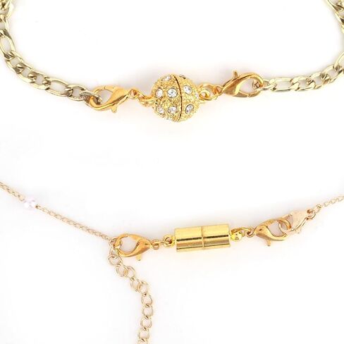 12pcs Magnetic Jewellery Clasps, Necklace Bracelet 4 Styles Jewelry Clasp with Double Lobster Buttons in Saudi Arabia