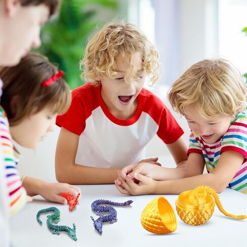 تنين مطبوع ثلاثي الأبعاد، 6 قطع تنين مطبوع ثلاثي الأبعاد مقاس 9.8 بوصة مع قطعة واحدة من بيضة تنين، ألعاب تنين مفصلية ثلاثية الأبعاد مع بيض تنين ثلاثي الأبعاد، مجموعة ألعاب حيوانات مطبوعة ثلاثية الأبعاد للأطفال في سن المراهقة in Kuwait