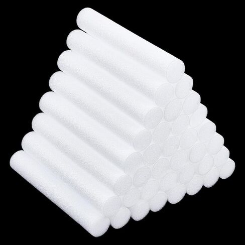 WADORN 40 Pieces 6 Inch White Foam Cylinders, Foam Rods Polystyrene Cylinders White Arts Modeling Foam Tube for DIY Modeling Crafts Floral Arrangements Arts Projects Christmas Ornament Supplies in Saudi Arabia