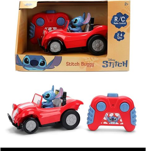 Jada Toys 1:32 RC Disney Stitch Buggy - سيارة بسيطة تعمل بالتحكم عن بعد مع شكل غرز مدمج وجسم 5.5 بوصة - سيارة RC صديقة للأطفال in Saudi Arabia