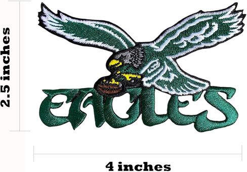 Green Bird Wing with Word Football Fanavorite Team Iron On Sew On Embroidered Patch in Saudi Arabia