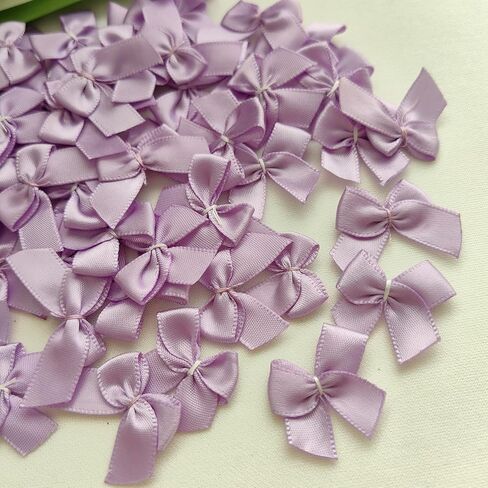 30pcs Pink Mini Satin Ribbon Bows Flowers 1" x3/4" Appliques DIY Craft in Saudi Arabia