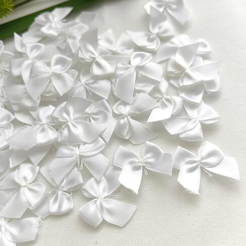 30pcs Pink Mini Satin Ribbon Bows Flowers 1" x3/4" Appliques DIY Craft in Saudi Arabia