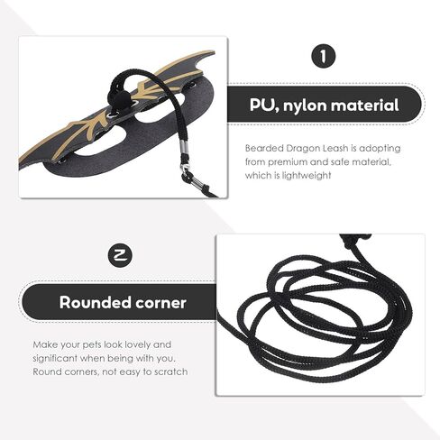 Mobestech Halloween Lizard Leash Set with Adjustable Harness and Cool Wings, 3pcs Gold Reptile Harness for Small Pets, Outdoor Gecko and Bearded Dragon Accessory in Saudi Arabia