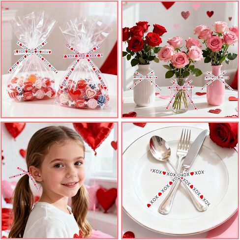 Whaline 2 Roll 30 Yards Valentine's Day Grosgrain Ribbons 3/8 Inch White Pink Red Heart Fabric Craft Ribbon for Wreath Bow Gift Wrap Party Decor in Saudi Arabia