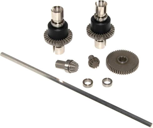 عمود محرك مركزي تفاضلي متوافق مع MJX Hyper Go 1/14 14301 ترقية 14302 14203 سلسلة Rc Car Steel Front Rear Steel Diff Gear استبدال جزء عمود القيادة الرئيسي (أسود + فضي) in Kuwait