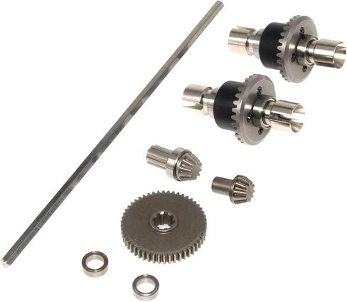 عمود محرك مركزي تفاضلي متوافق مع MJX Hyper Go 1/14 14301 ترقية 14302 14203 سلسلة Rc Car Steel Front Rear Steel Diff Gear استبدال جزء عمود القيادة الرئيسي (أسود + فضي) in Kuwait